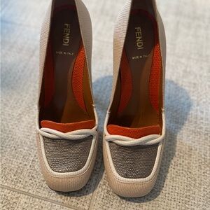 Fendi Beige and Orange Women's Heels